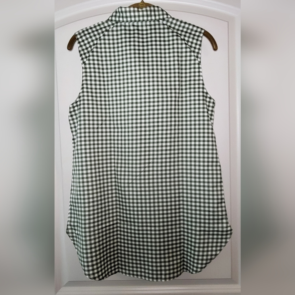 COLUMBIA Anytime Lite Sleeveless Shirt - Green Gingham - Size S (NWT) - Picture 7 of 15